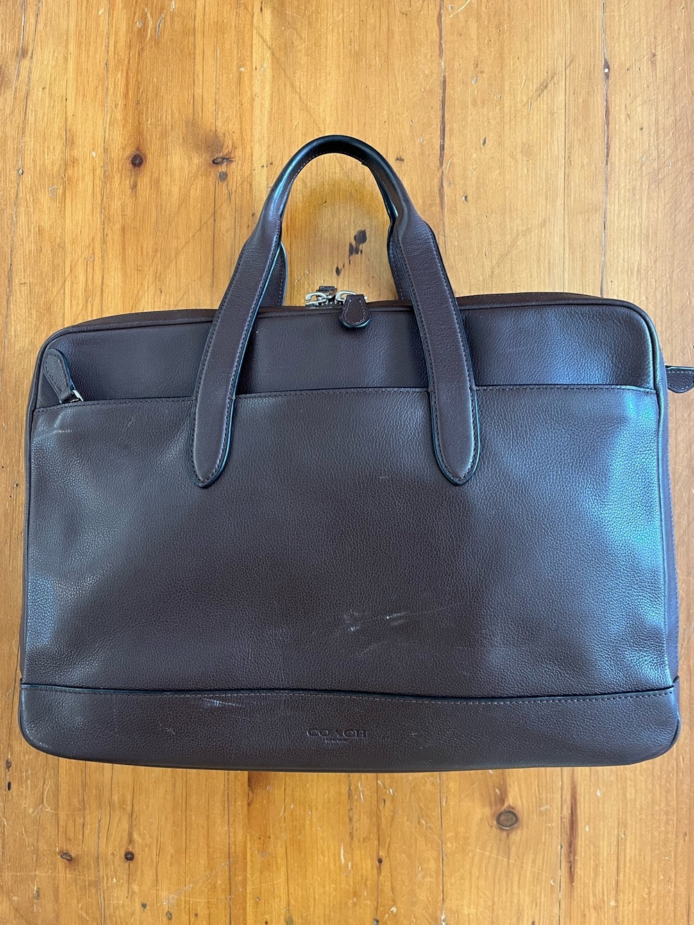 COACH F22528 Hamilton Briefcase Laptop Messenger Bag Sport Calf Brown Leather